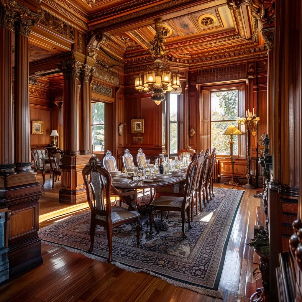 Interior view of Fairlawn Mansion showcasing Victorian architecture and period furnishings